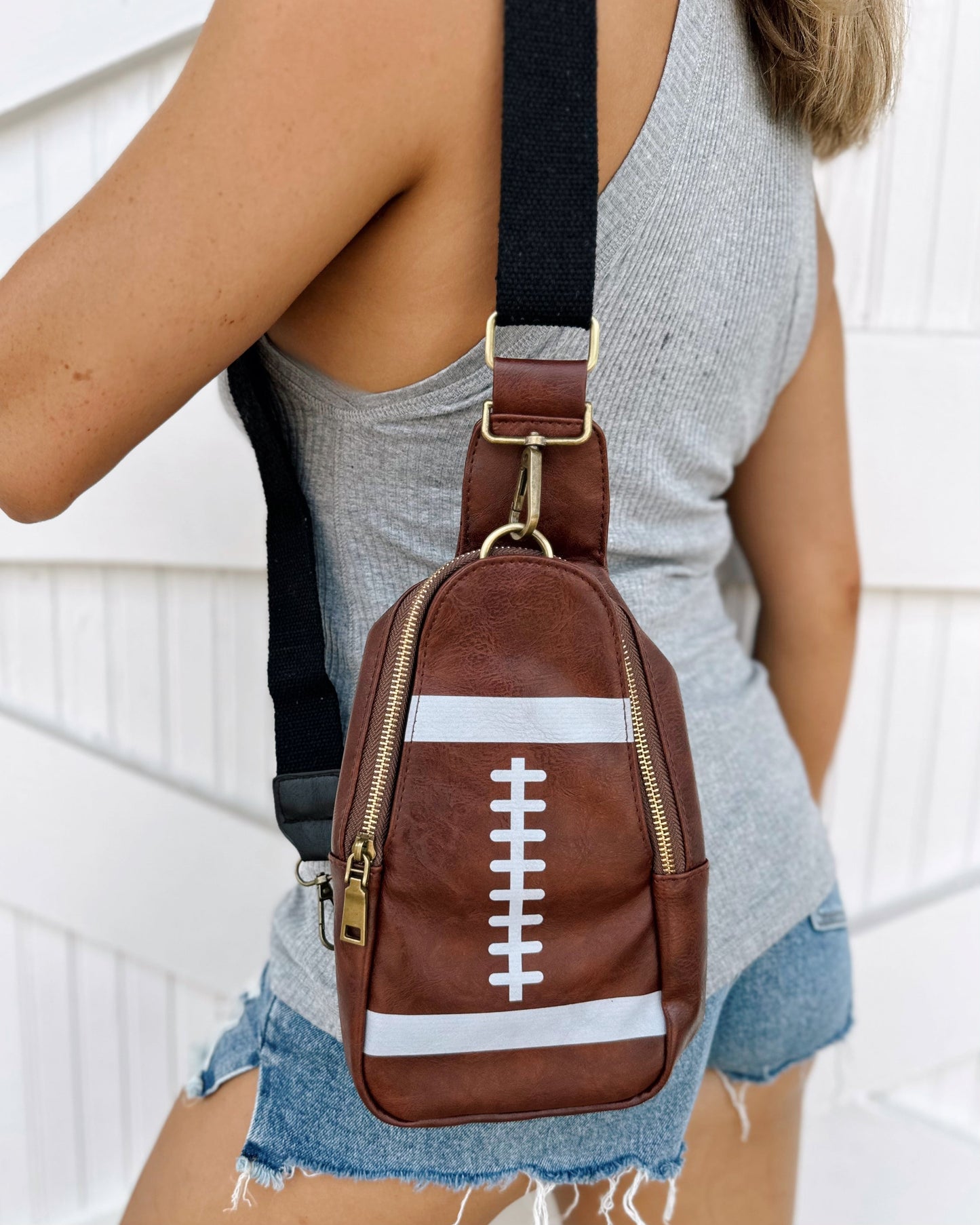 Football Sling Back Crossbody Purse (Ships 7/1) - Live Love Gameday®