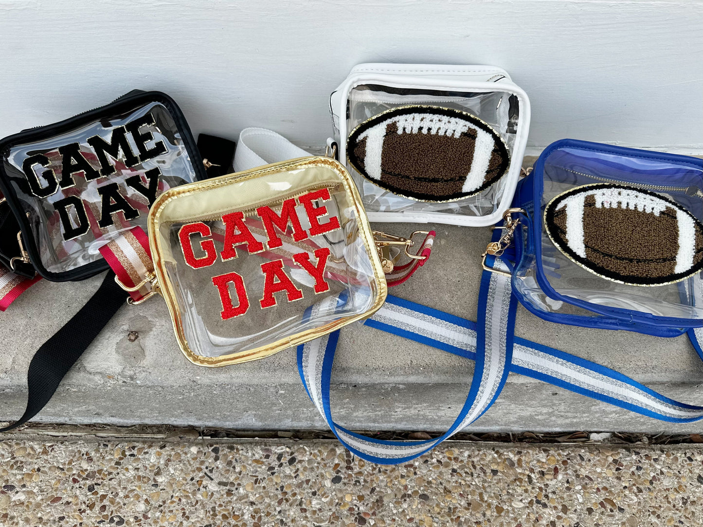 Red/Gold GAME DAY Chenille-Patch Stadium-Approved Clear Purse (Ships 7/24) - Live Love Gameday®