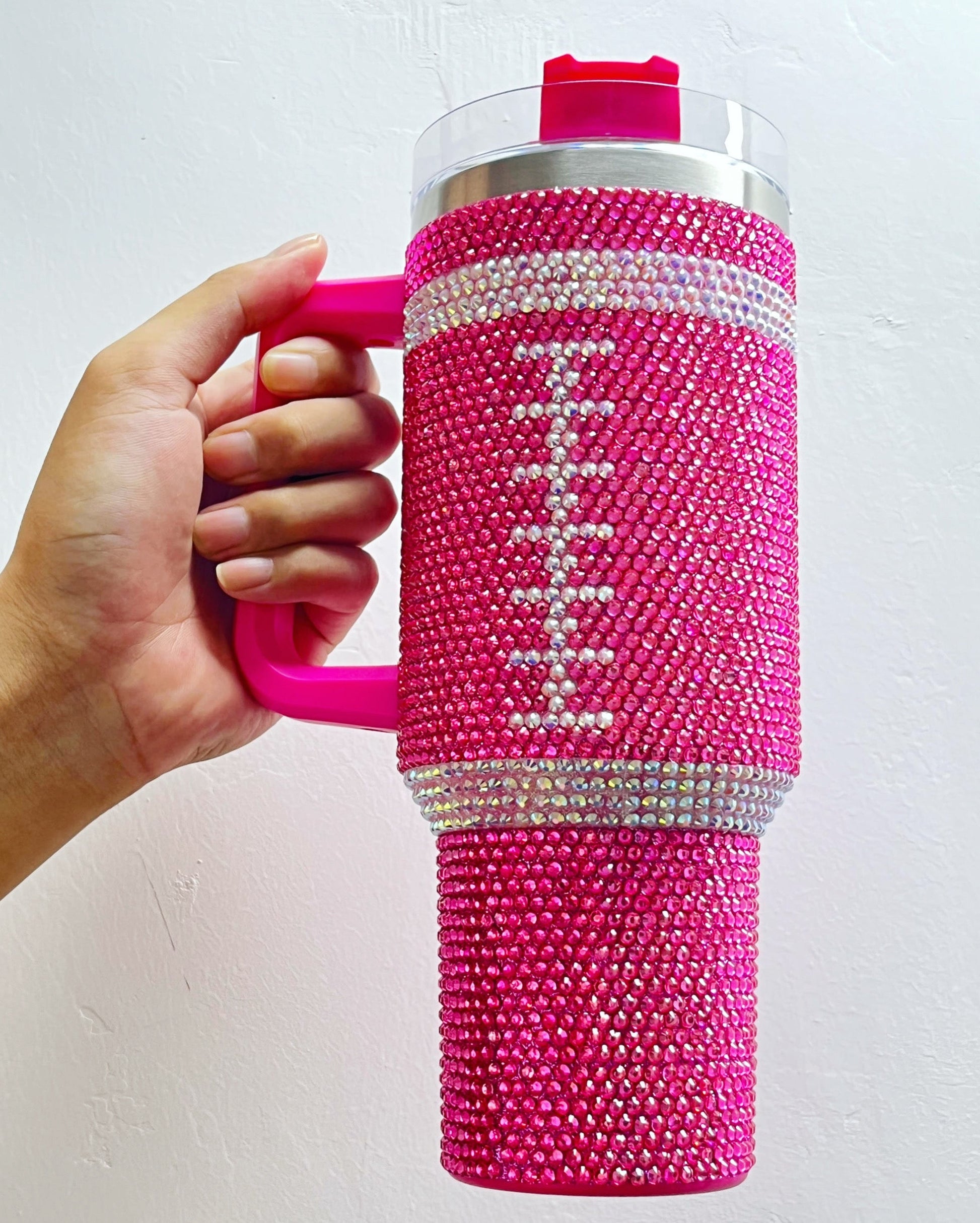 LIMITED EDITION Pink Crystal Football "Blinged Out" 40 Oz. Tumbler (Pre-Order Ships 8/20) - Live Love Gameday®