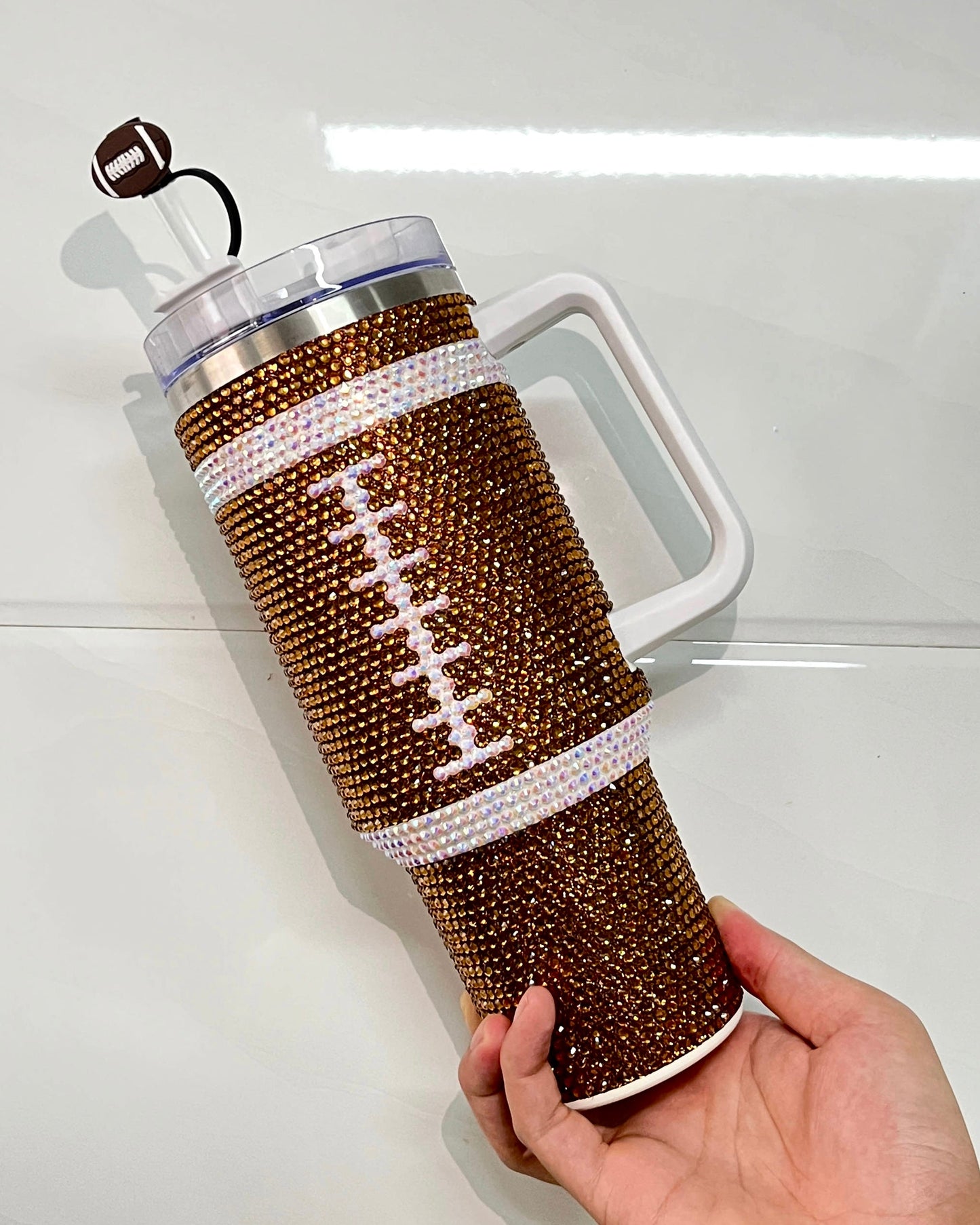 Crystal Football "Blinged Out" 40 Oz. Tumbler (Pre-Order Ships 8/15) - Live Love Gameday®