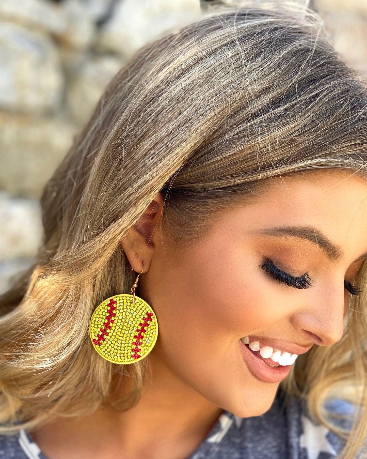 Brown Football Suede Crystal Game Day Earrings - Live Love Gameday®