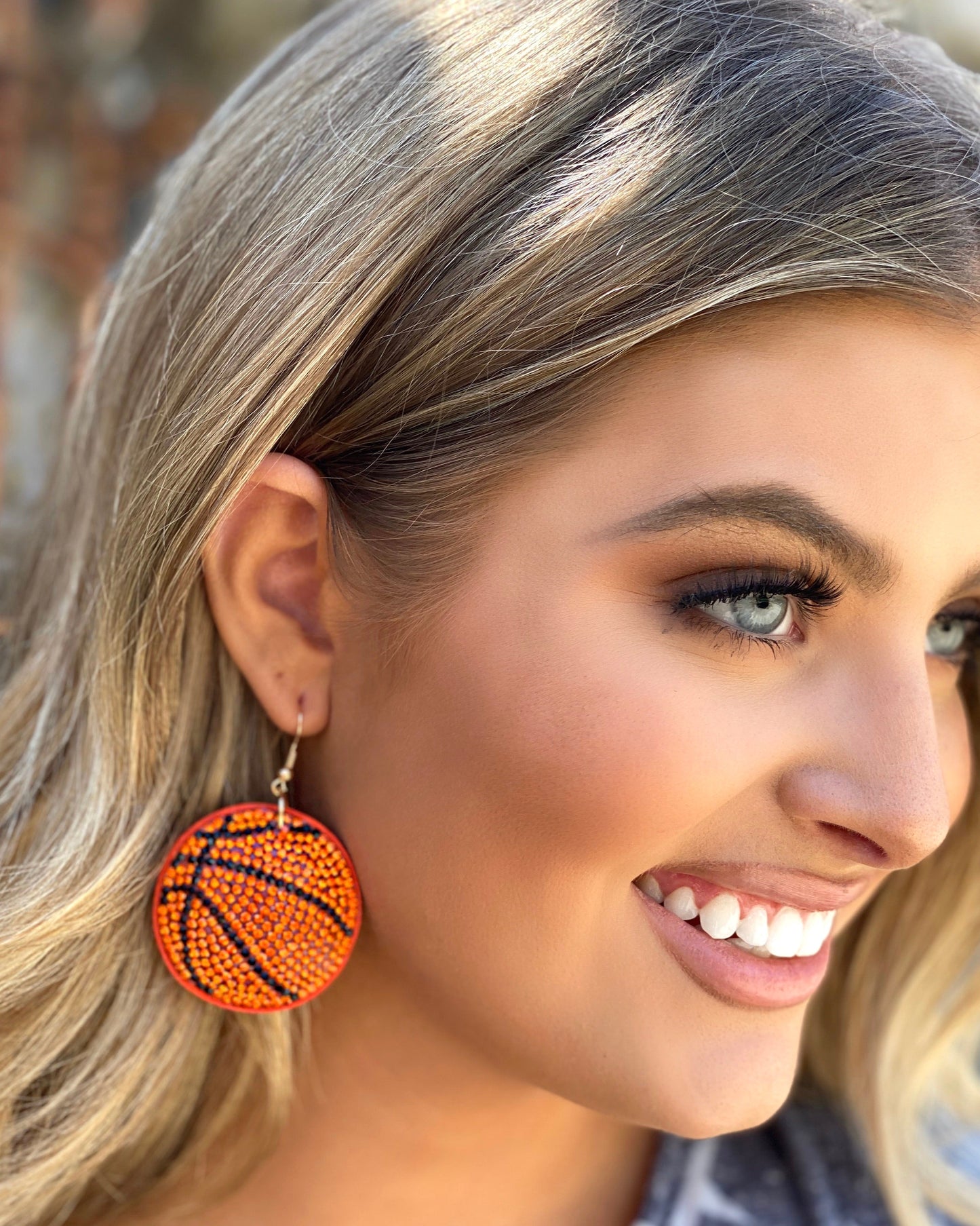 Brown Football Suede Crystal Game Day Earrings - Live Love Gameday®