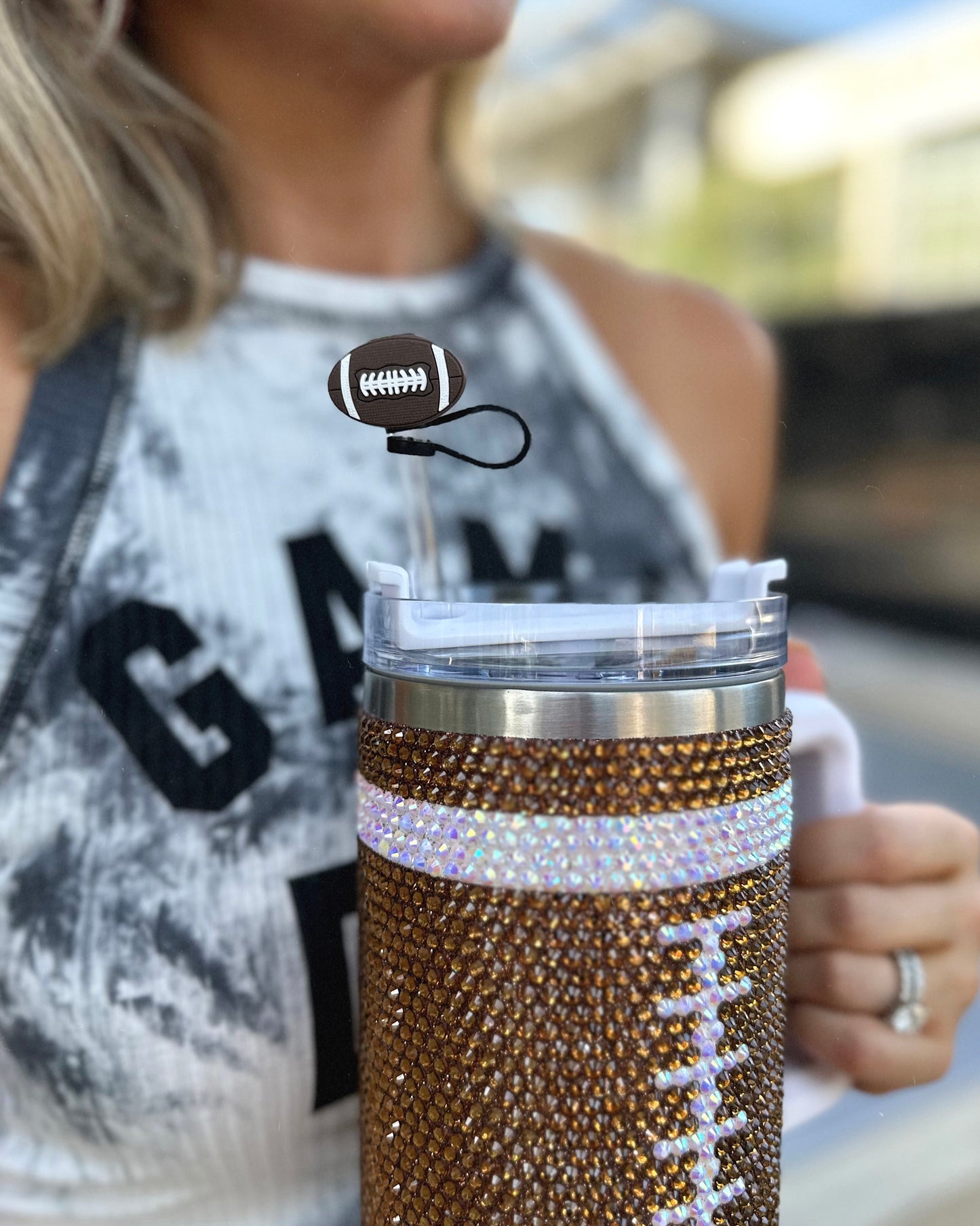 Football Tumbler Straw Topper - Live Love Gameday®