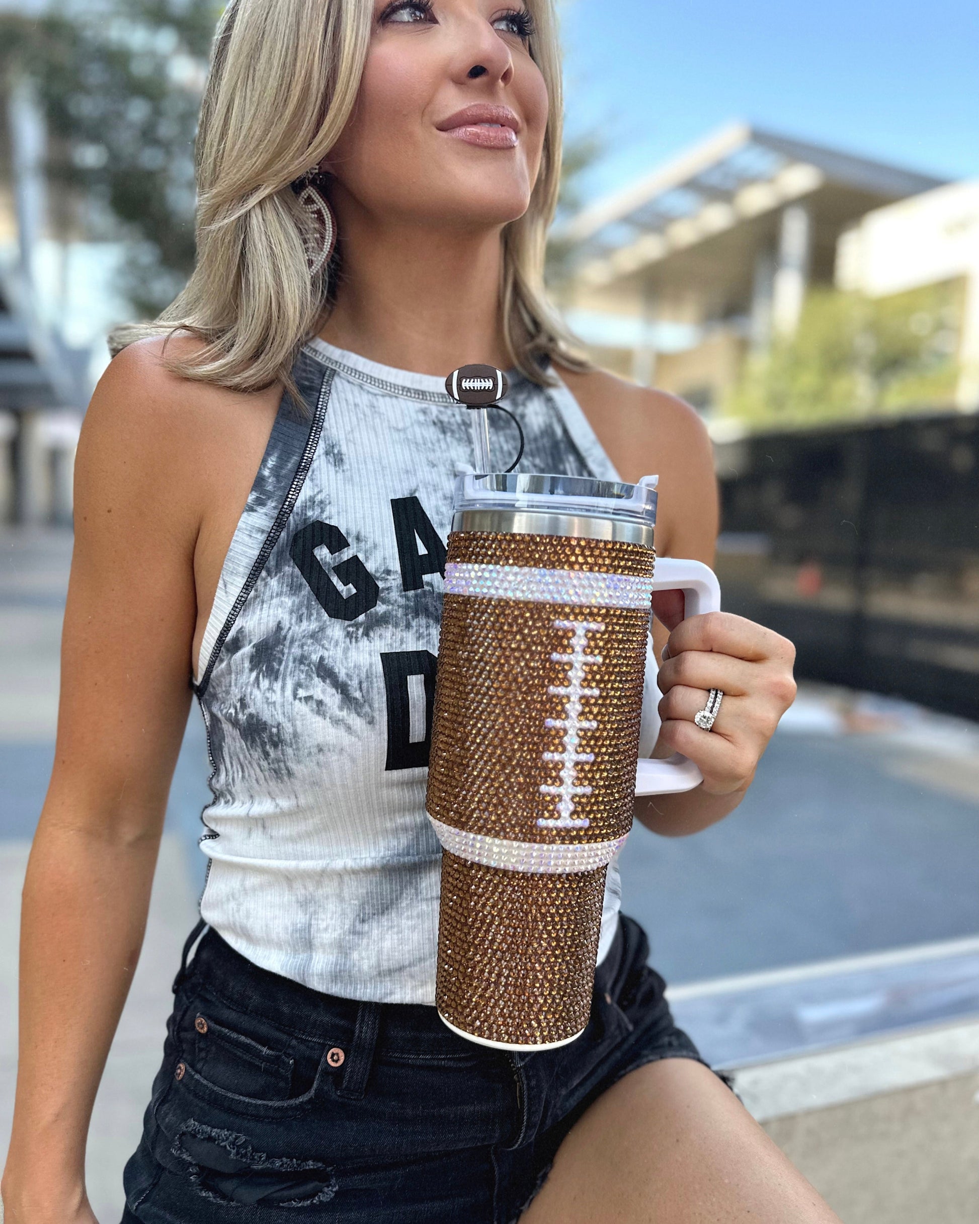 Football Tumbler Straw Topper - Live Love Gameday®