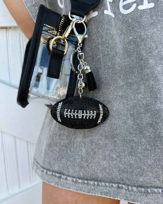 Black Crystal Football Keychain (Pre-Order Ships 9/1) - Live Love Gameday®