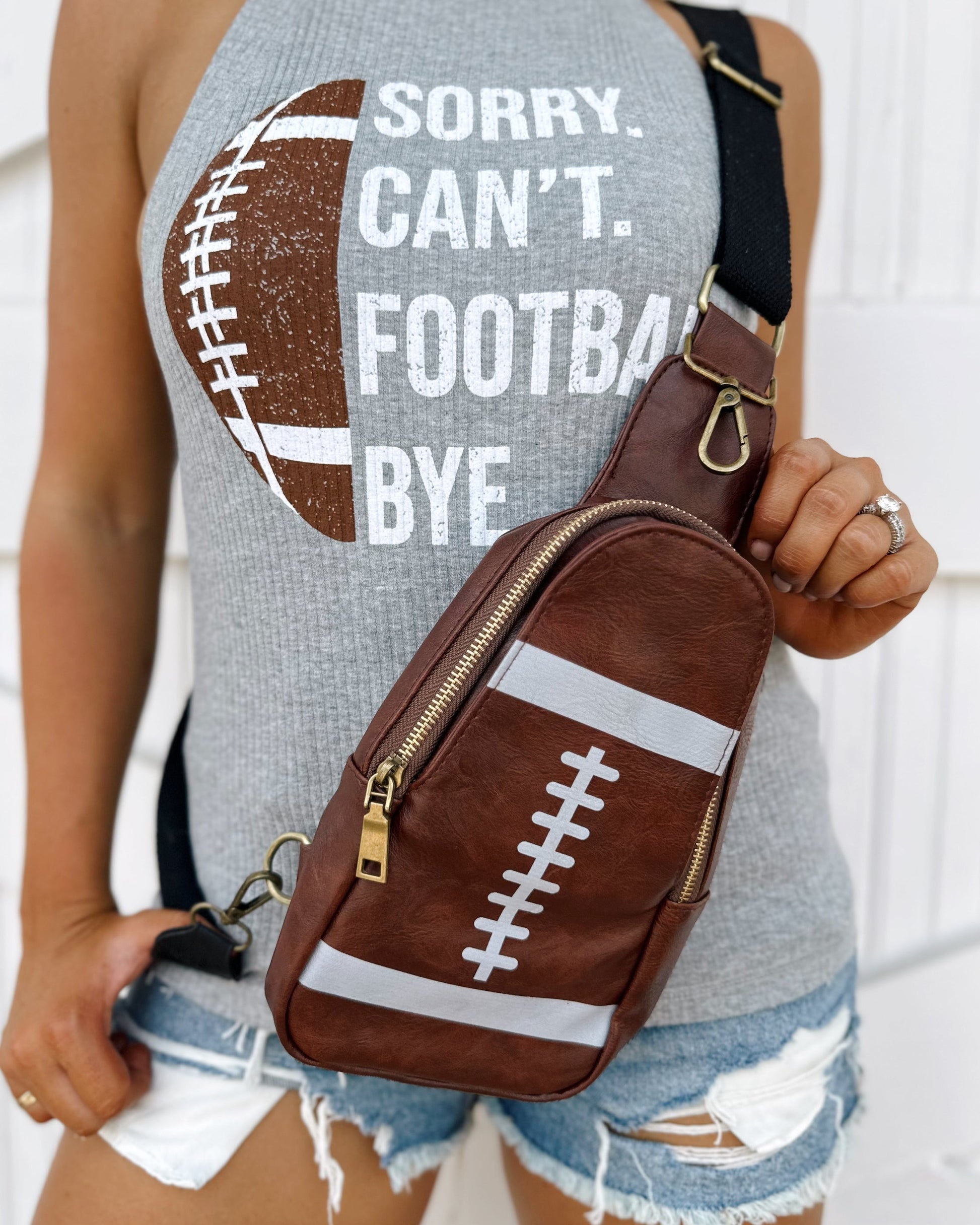 Football Sling Back Crossbody Purse (Ships 7/1) - Live Love Gameday®